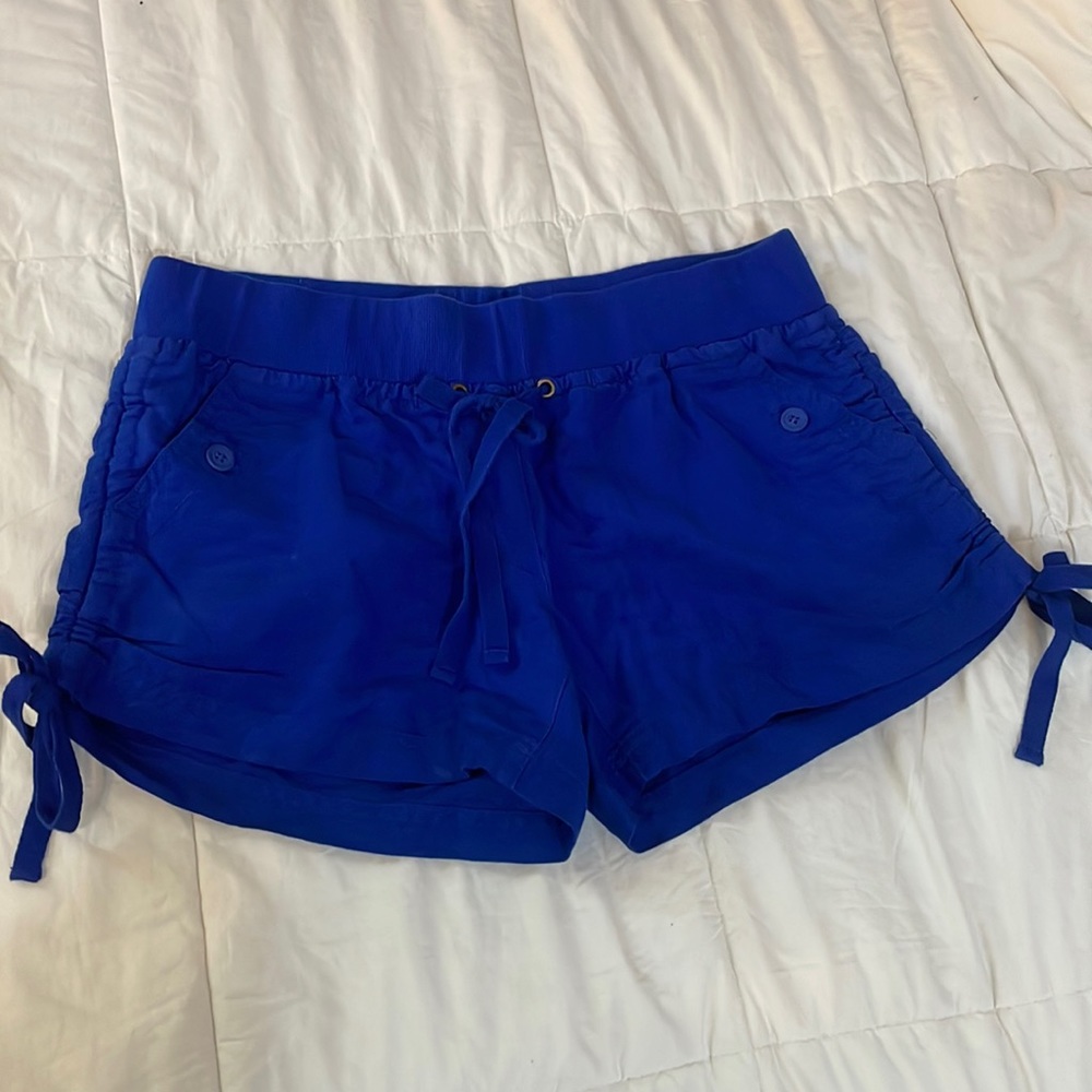 Blue Linen Shorts